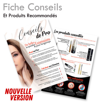 Fiche Conseils Cliente extensions longue tenue soins quotidiens maquillage