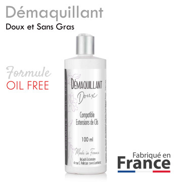 Démaquillant compatible extensions de cils ! Formule Oil Free, sans corps gras. Fabriqué en France.