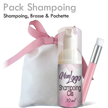 Ensemble à ma marque, comprenant shampoing, brosse et pochette. Shampoint à votre marque !