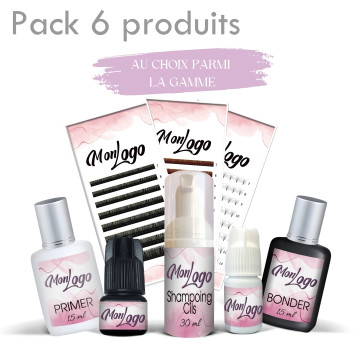 Produits personnalisables pour l'extensions de cils, produit à ma marque. Création de marque esthétique