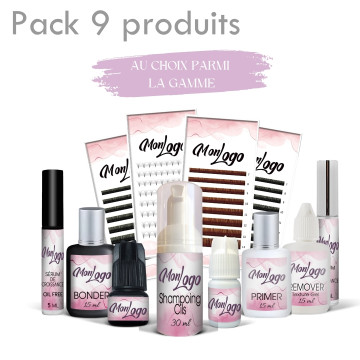 Produits personnalisables pour l'extensions de cils, produit à ma marque. Création de marque esthétique