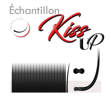 Échantillon de Cils, Découvrez les Kiss Up Extensions Cachemire, Flat lash et double pointe, pour Cil à Cil