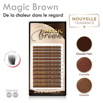 Extension de Cils Magic Bown spécial Volume Russe, en 0.07 ou 0.05 !  La tendance du BRUN pour un regard subtilement souligné