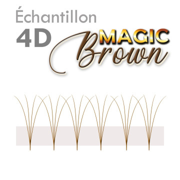Échantillon : Une bande d'Extension de Cils Volume Russe couleur brun Magic Brown bouquets préfaits 4D