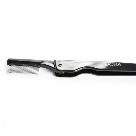 Peigne à cils et sourcils en métal pliable – dents fines en acier pour extensions de cils et rehaussement