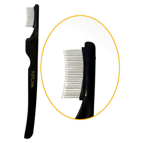 Peigne à cils et sourcils en métal – dents fines en acier pour extensions de cils et rehaussement