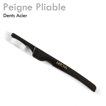 Peigne à cils et sourcils en métal – dents fines en acier pour extensions de cils et rehaussement