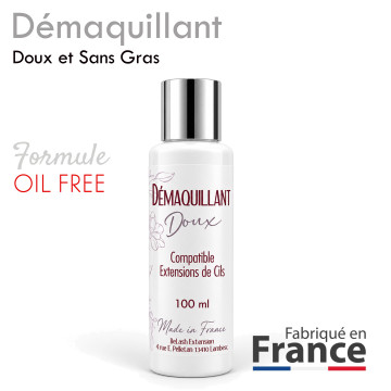 Démaquillant compatible extensions de cils ! Formule Oil Free, sans corps gras. Fabriqué en France.