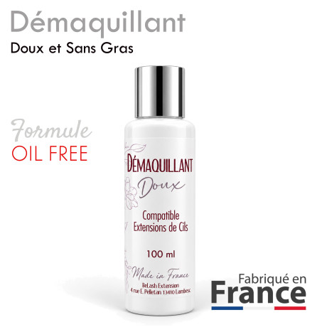 Démaquillant compatible extensions de cils ! Formule Oil Free, sans corps gras. Fabriqué en France.