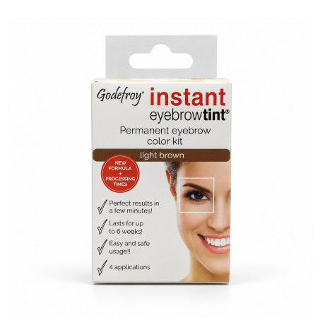 Teinture Coloration Chatain Sourcils Express Godefroy Longue Durée. couvre les poils blancs
