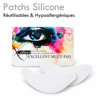 Patchs Yeux Silicone Réutilisables pour extension de cils - Hypoallergénique - Solution pour les réactions allergique