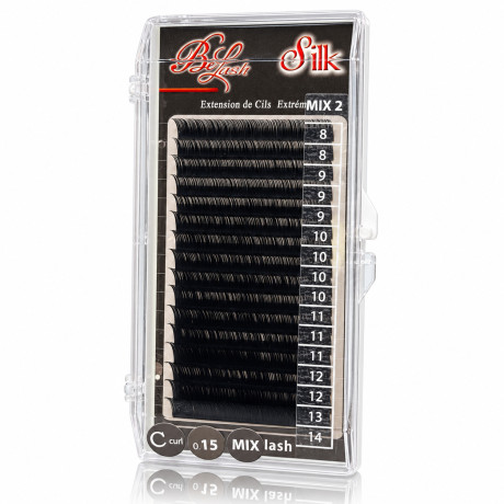 Palette Silk 16 lignes extensions de cils Cil à Cil en microfibre de soie Mix de longueurs