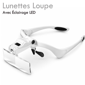 Lunettes loupe LED pour extensions de cils avec branches et bandeau interchangeable