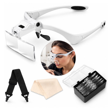 Lunettes loupe LED pour extensions de cils avec branches et bandeau interchangeable 2