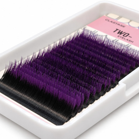 Extensions de cils Tie & Dye Noir-Violet – palette Cil à Cil à pointes violettes dégradées
